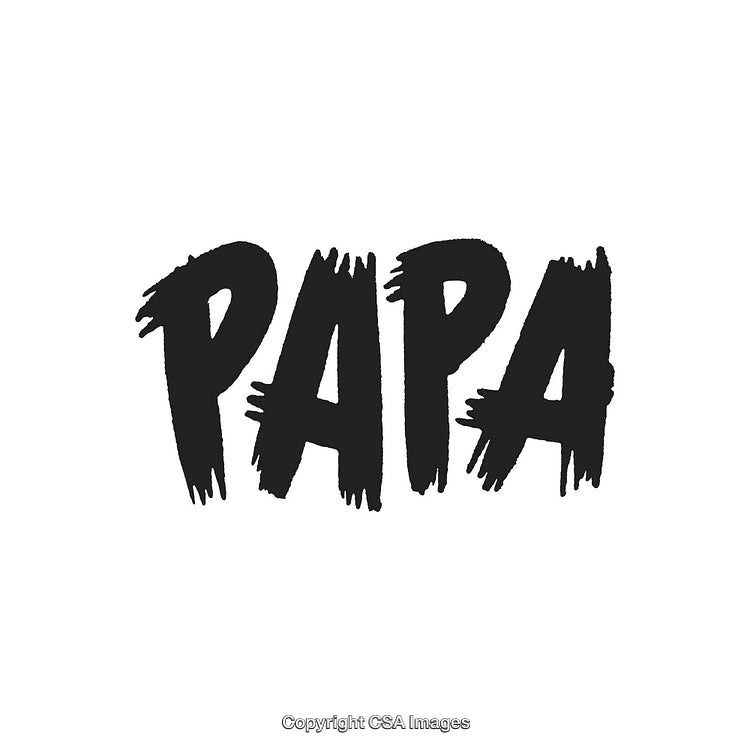 Bold Hand-Drawn Styled Text of the Word 'Papa' on White Background