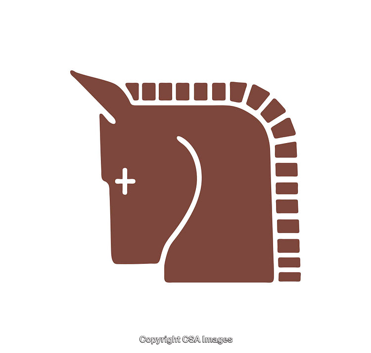 Stylized Icon of a Trojan Horse with a Minimalistic Design