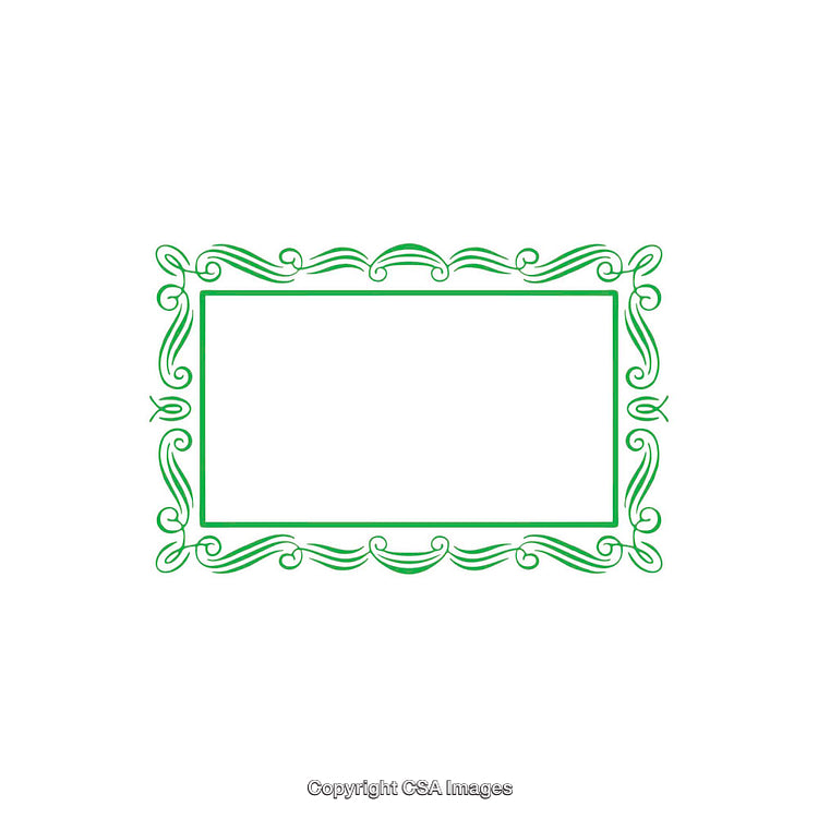 Elegant Green Decorative Frame with Blank Centered Space for Custom Design