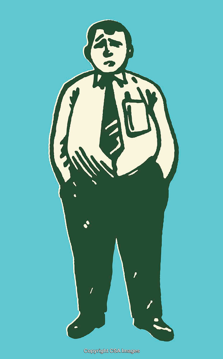 Illustration of a Businessman in Vintage Artistic Style
