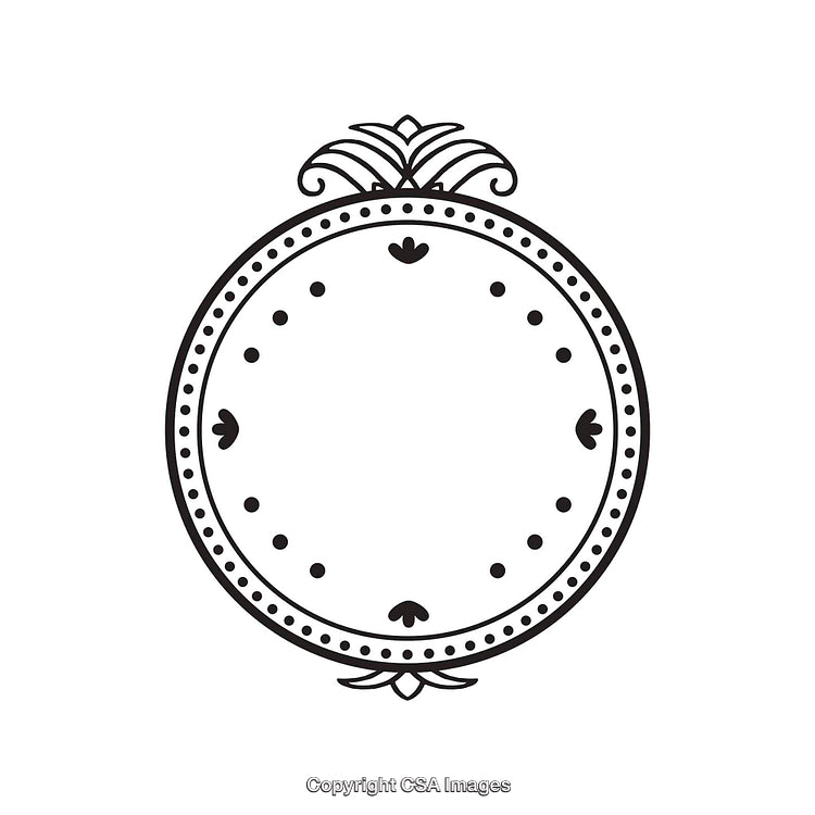 Elegant Vintage Frame Outline with Decorative Ornamental Pattern