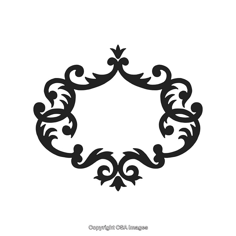 Elegant Ornamental Black and White Decorative Frame Design