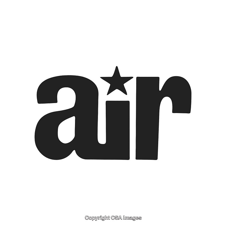 Stylized Word 'Air' with a Star Design in Minimalistic Font