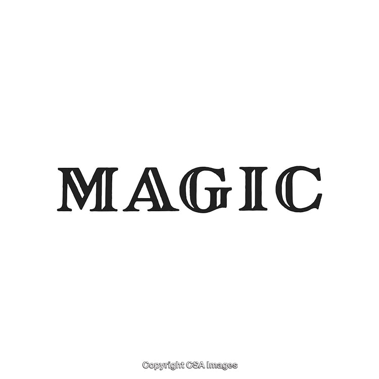 Bold Minimalist Typography Design Featuring the Word Magic in Stylish Serif Font
