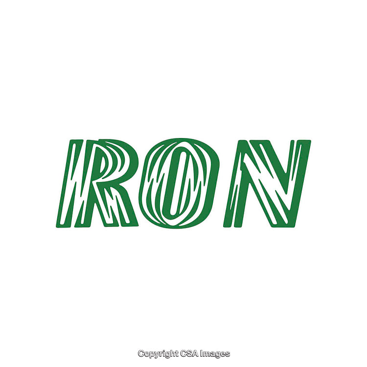 Bold Green Typography Featuring the Word 'Iron' With an Abstract Design