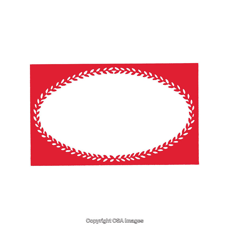Elegant Red and White Frame Design With Leaf Motif for Versatile Use