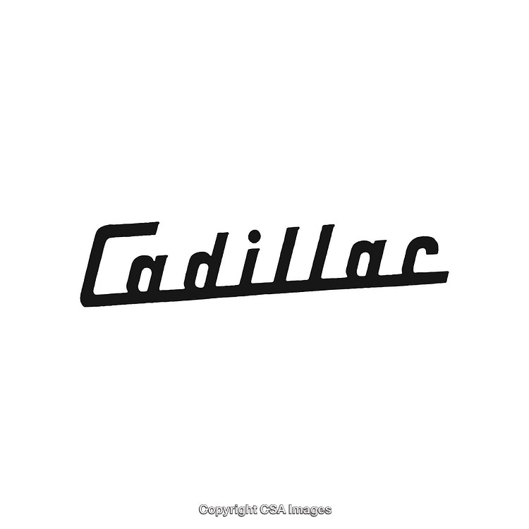 Vintage Cadillac Script Logo on a White Background
