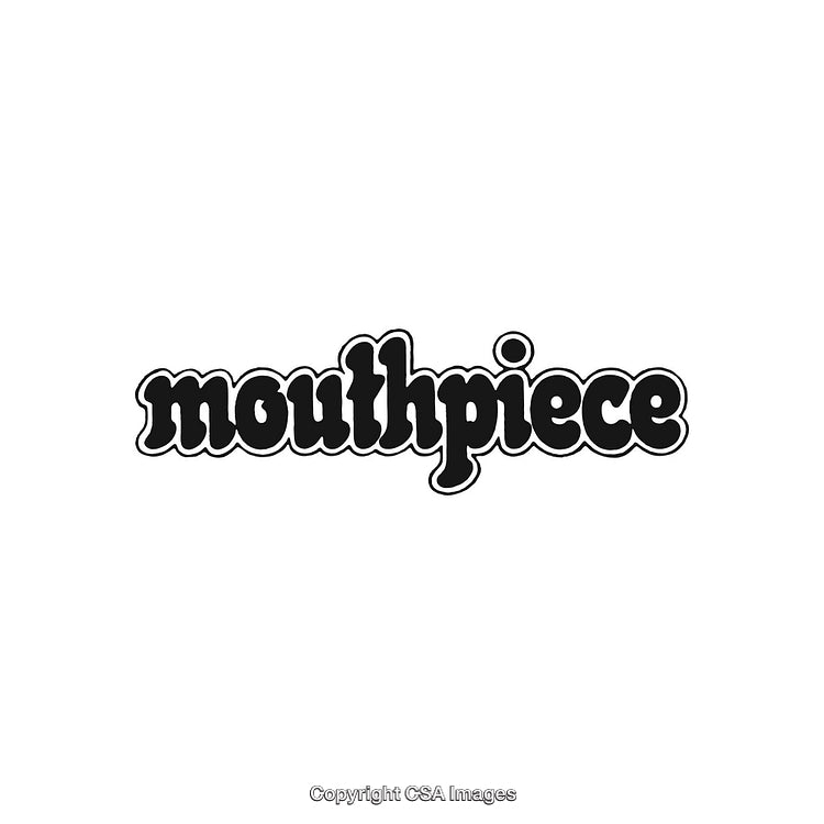 Stylized Typography of the Word 'Mouthpiece' in Bold Script Font