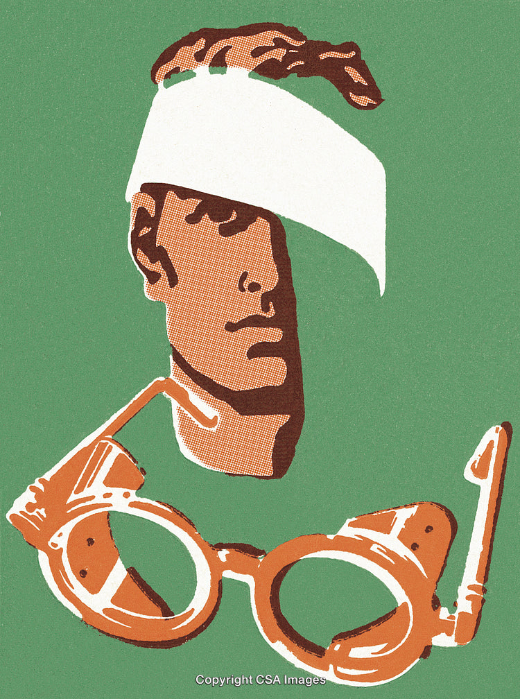 Bandaged Man and Glasses