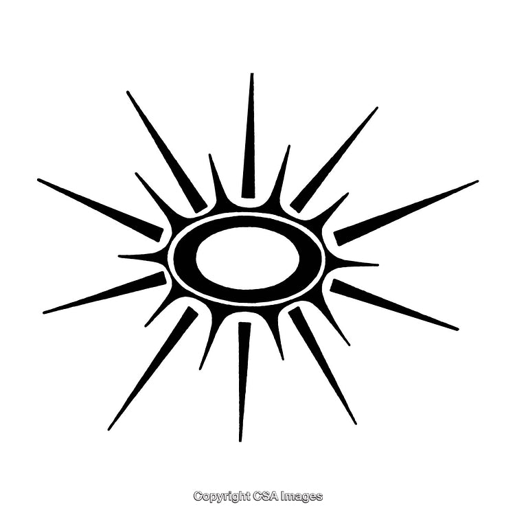 Black and White Abstract Design with Radiating Sharp Lines