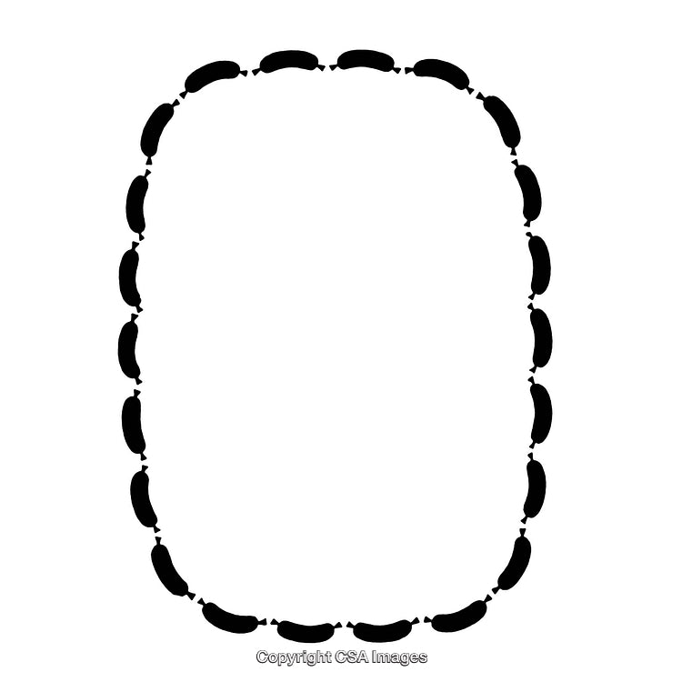 Black and White Border with Sausage Pattern Design