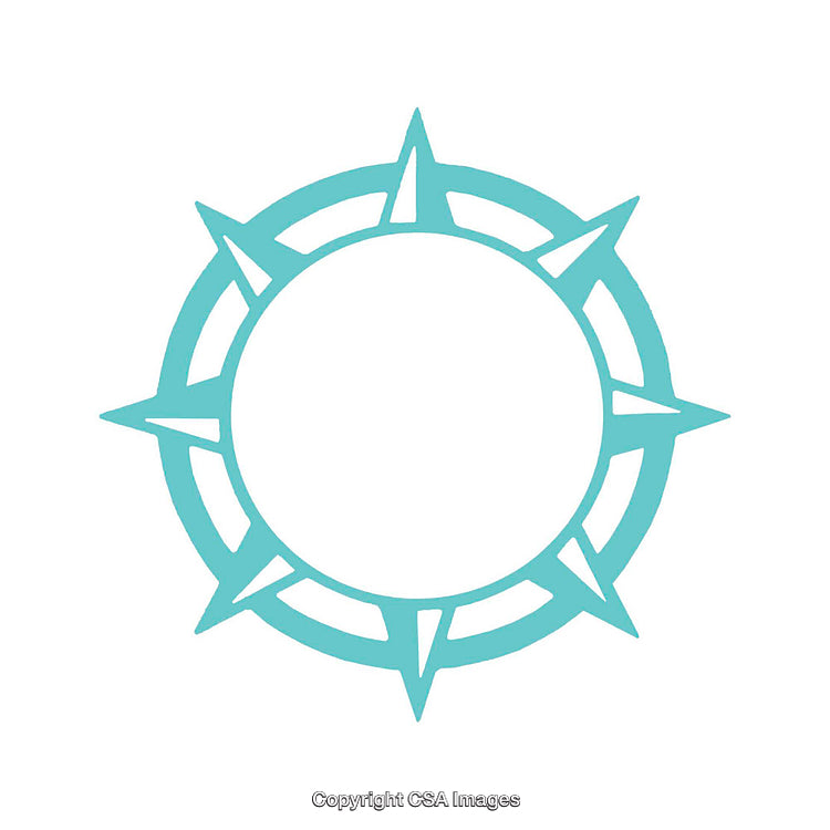 Light Blue Compass Rose Icon with a Minimalist Design