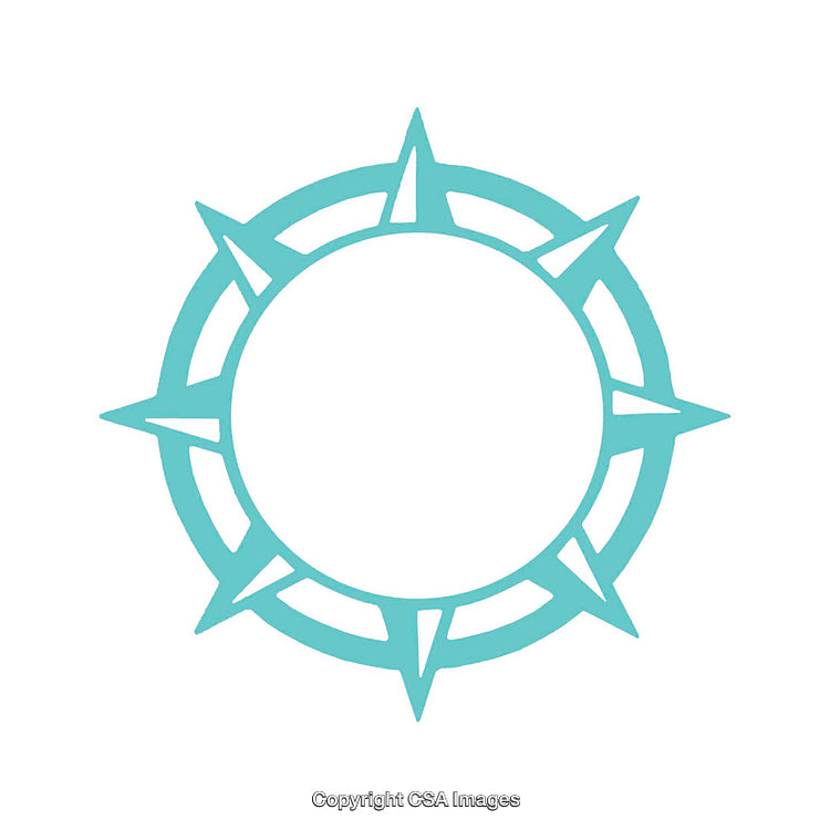Light Blue Compass Rose Icon with a Minimalist Design