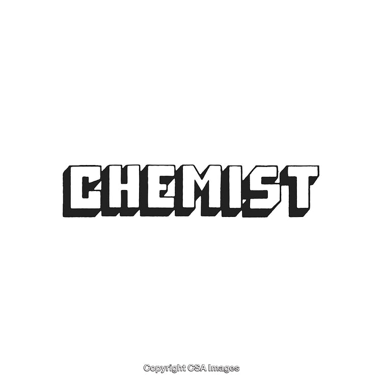Block Letter Typography of the Word Chemist with Bold Style