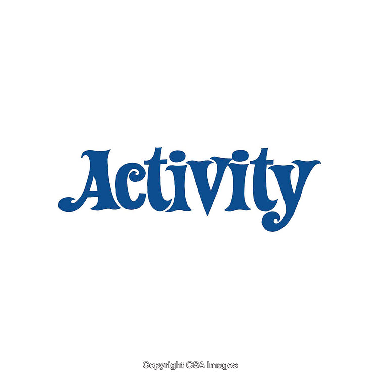 Blue Decorative Typography Displaying the Word 'Activity' on a White Background