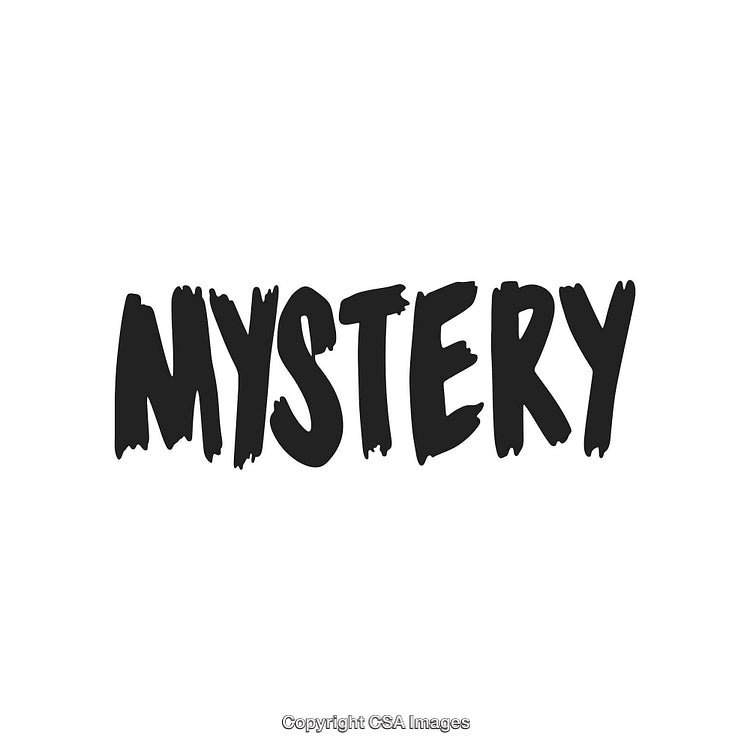 Bold Black Typography of the Word Mystery on a Clean White Background