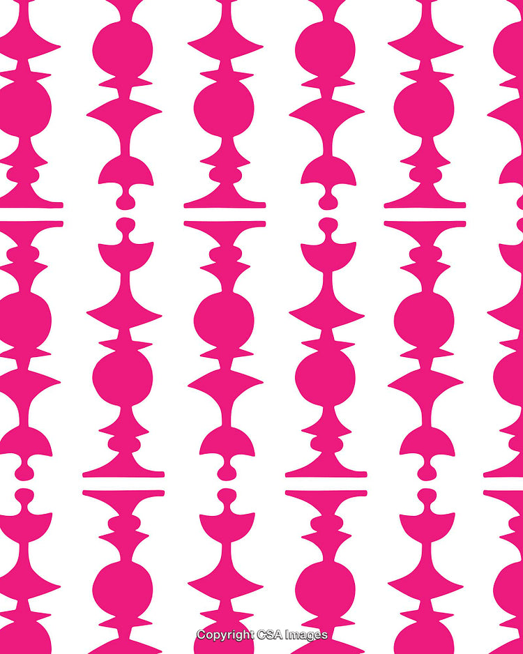 Abstract Pink Geometric Pattern with Repeated Symmetrical Shapes