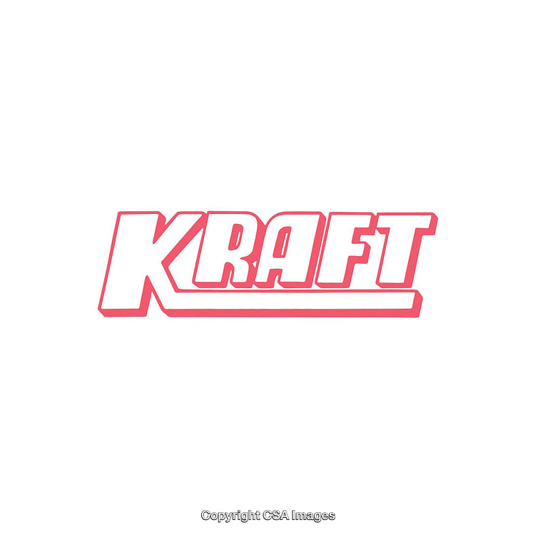 Red Kraft Logo Design with Bold Font and Underline on White Background