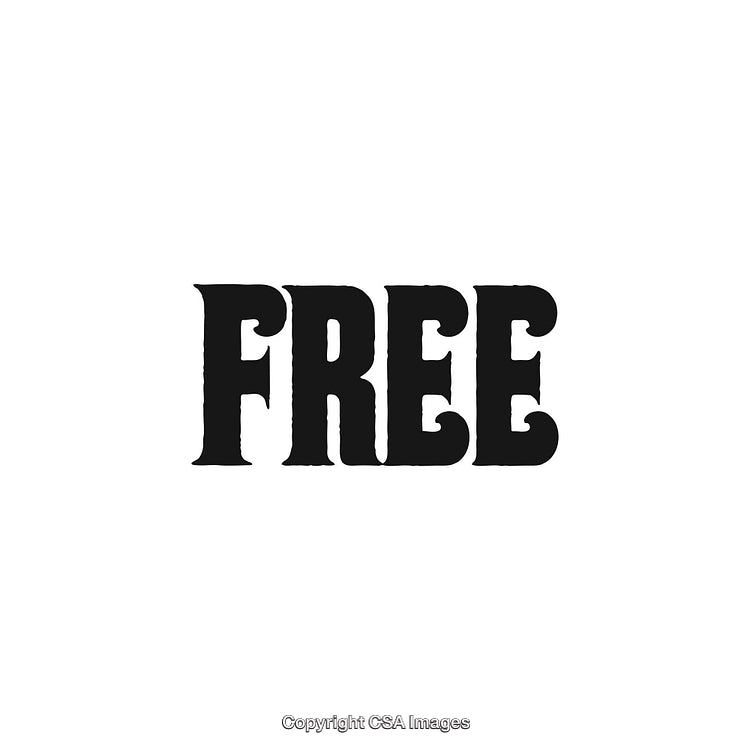 Bold Black Free Text on White Background with Western Style Font