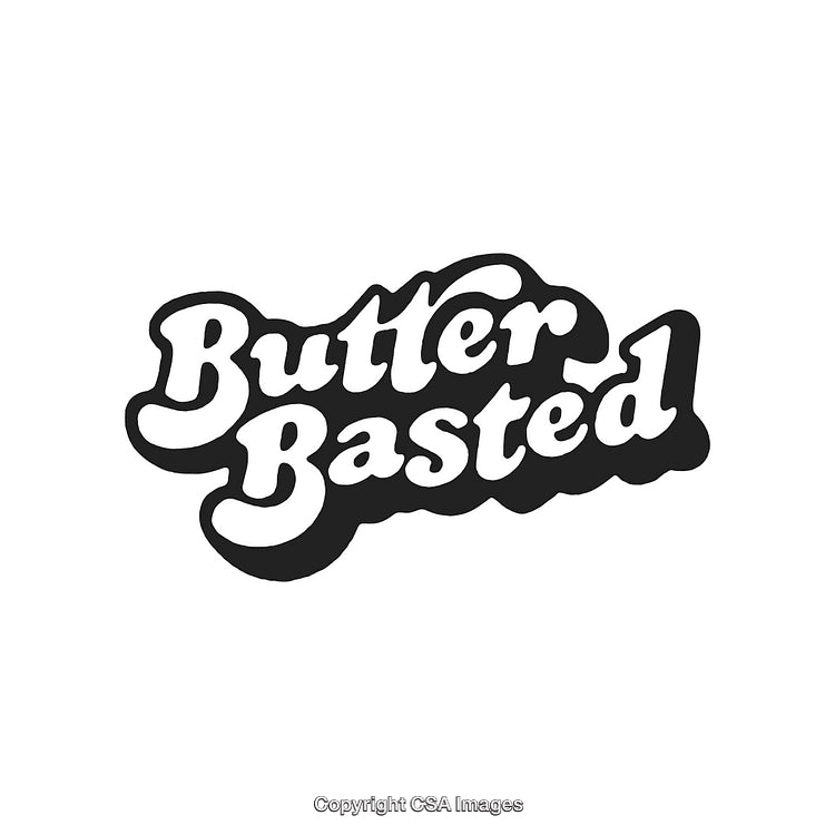 Retro-Style Bold Logo Typography Design Featuring Butter Basted Label