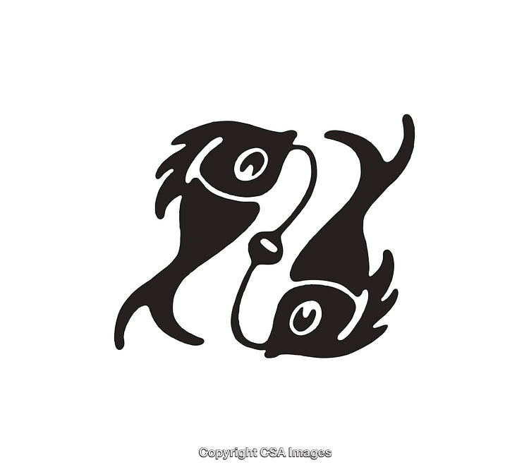Black And White Yin Yang Style Koi Fish Symbol Design