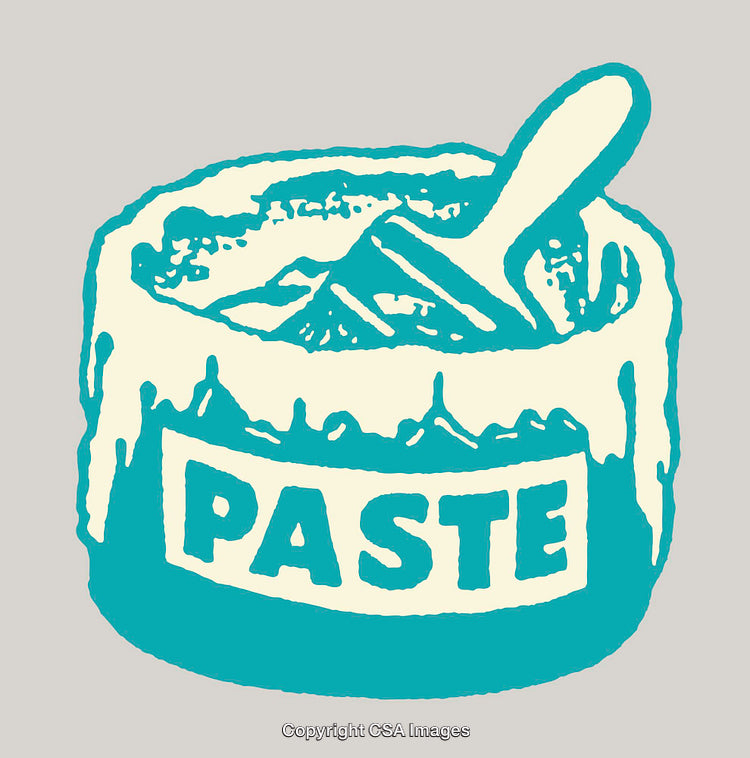 Retro Style Line Art Illustration of Paste Jar with Vibrant Colors