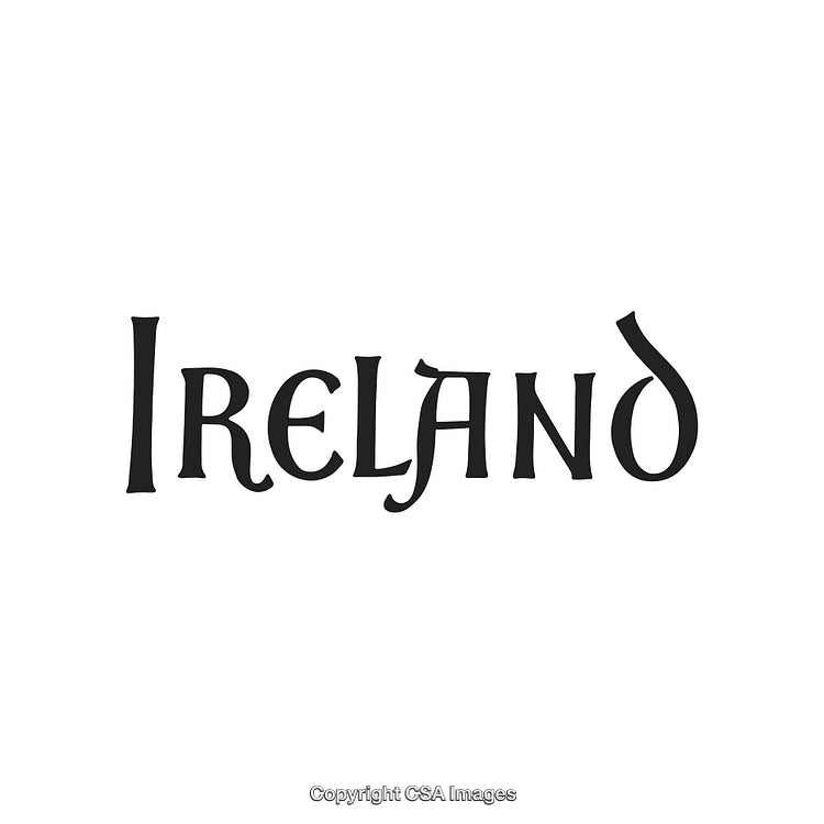 Elegant Celtic Typography Featuring Ireland in Artistic Handwritten Style