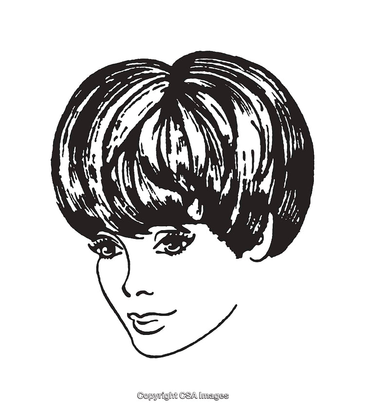 Black and White Line Art Illustration of a Person's Facial Features