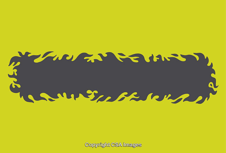 Creative Abstract Border Design with Flame Motif on Vibrant Background