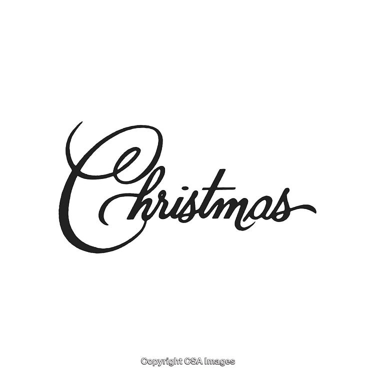 Elegant Handwritten Christmas Typography Design on a White Background