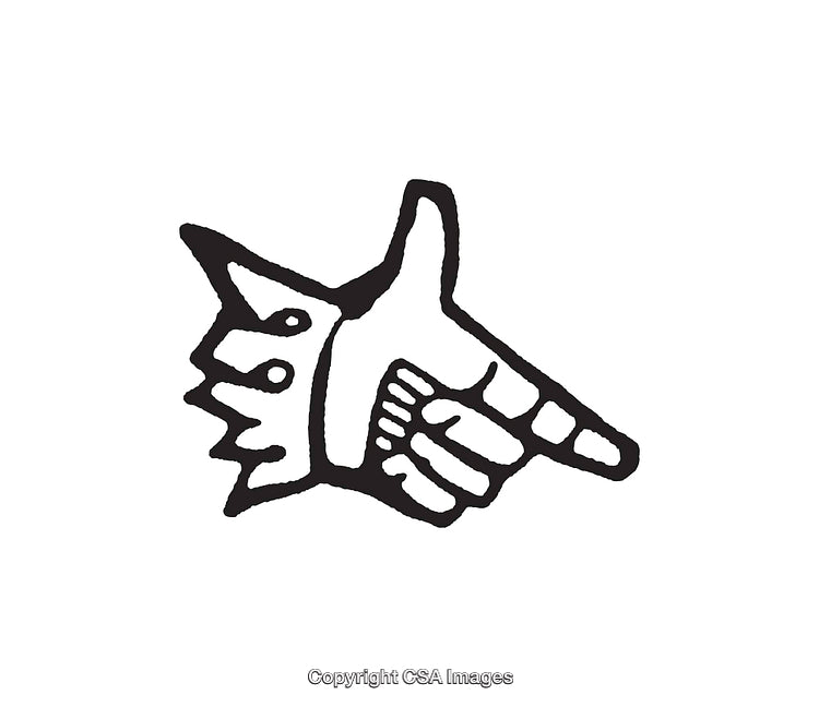 Detailed Black and White Line Art of a Gesture Illustration