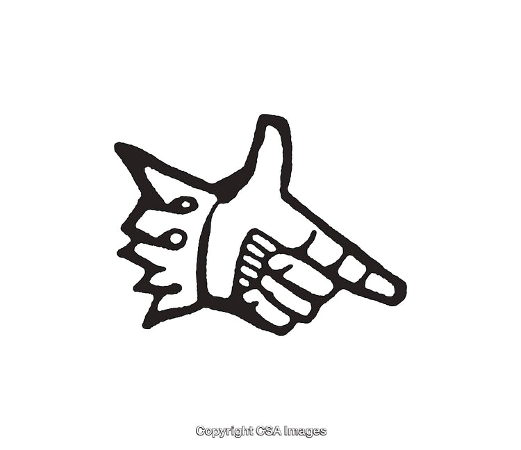Detailed Black and White Line Art of a Gesture Illustration