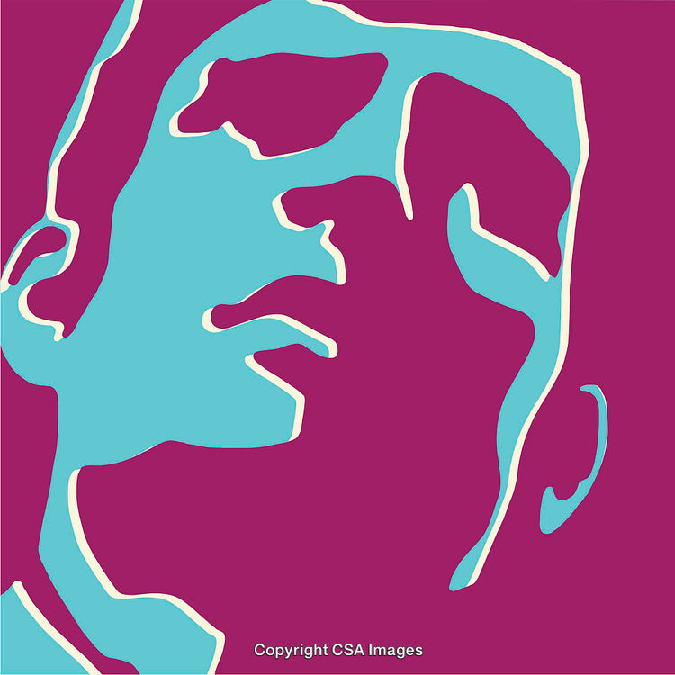 Vivid Abstract Line Art Silhouette in Bright Contrasting Colors