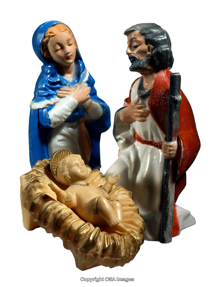 Nativity Scene Figurines with Mary, Joseph, and Baby Jesus