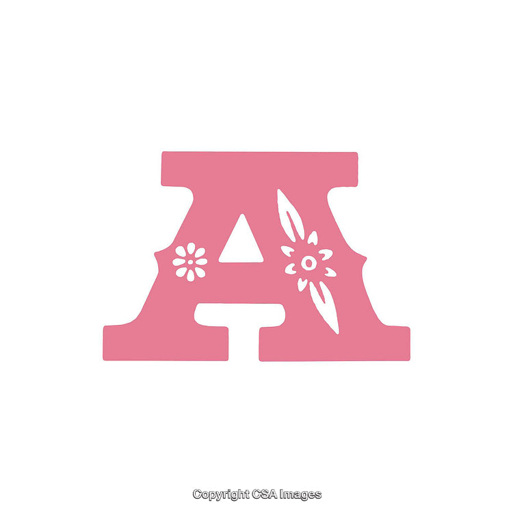 Decorative Pink Letter A with Floral and Elegant Cutout Patterns