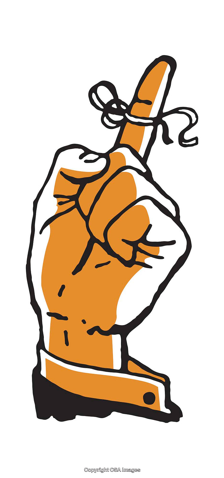 Illustration of a Pointing Hand With a Reminder String