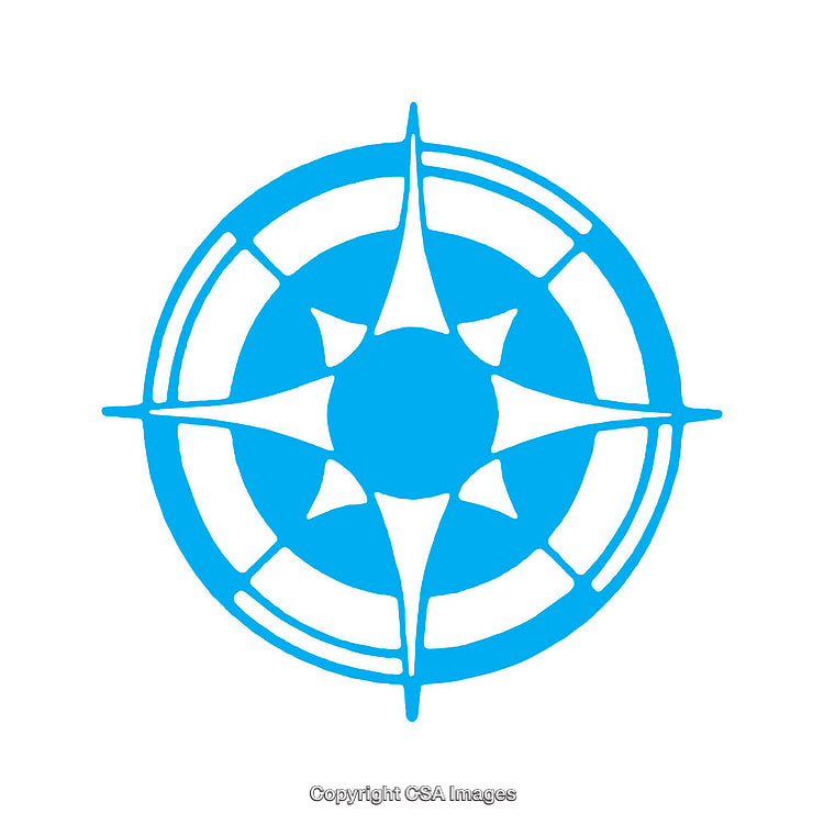 Blue Compass Icon Representing Navigation and Direction in Minimalist Style