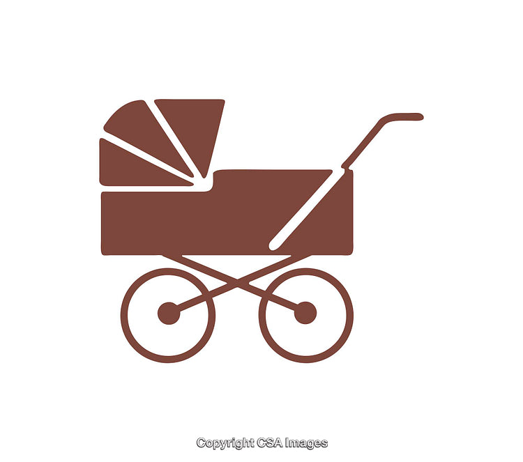 Simple Icon of a Baby Stroller in Minimalistic Design