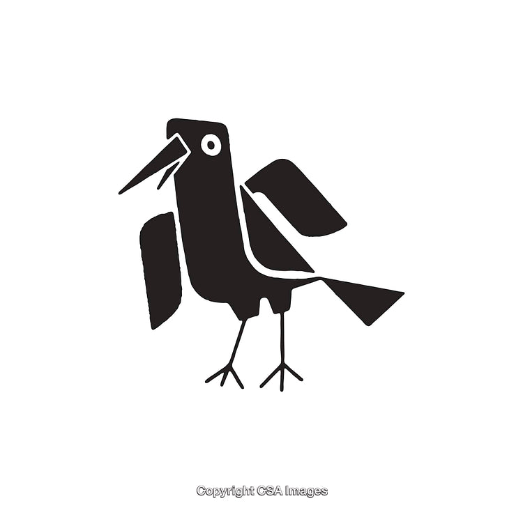 Stylized Black Bird Icon in Bold Minimalist Art Design