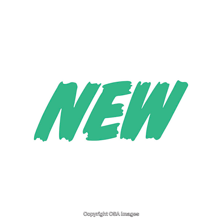 Bold Green Brushstroke Text Depicting the Word 'New' on White Background