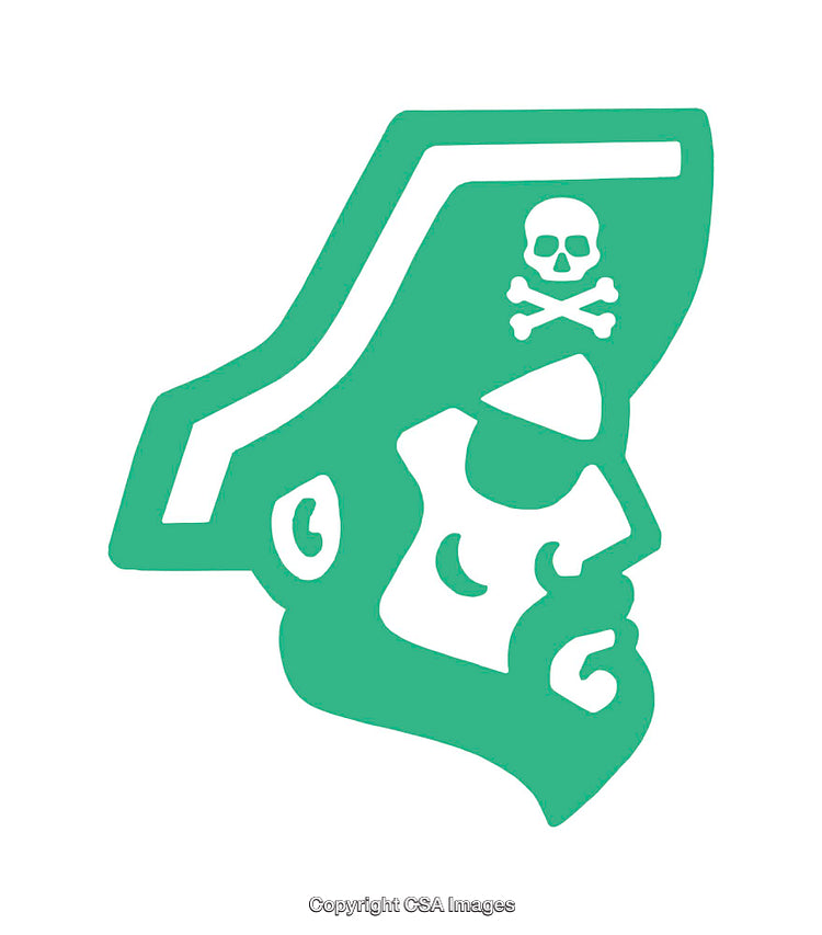 Stylized Pirate Head Icon With Skull And Crossbones Hat Design