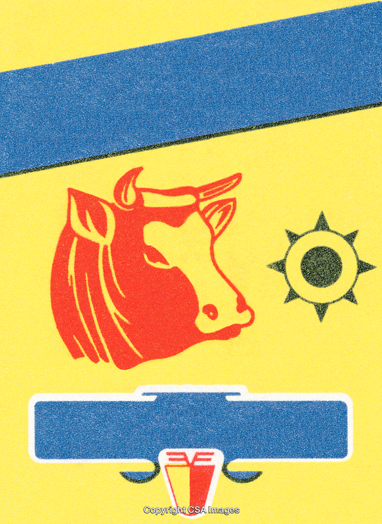 Colorful Illustration Featuring a Bull Symbol and Geometric Elements