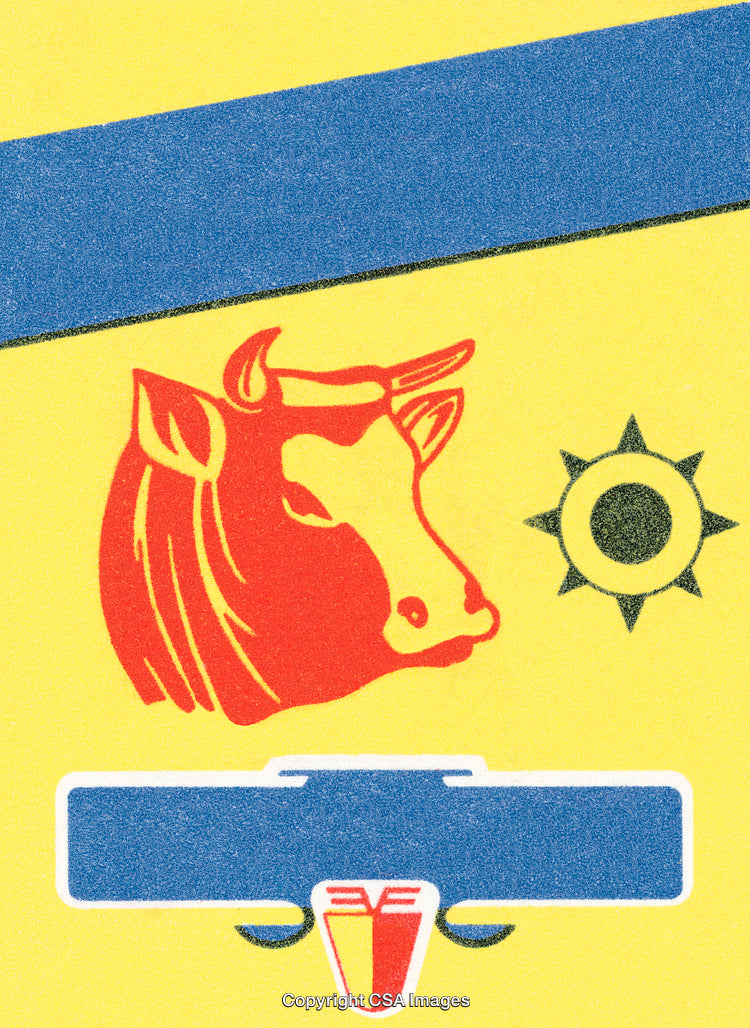 Colorful Illustration Featuring a Bull Symbol and Geometric Elements