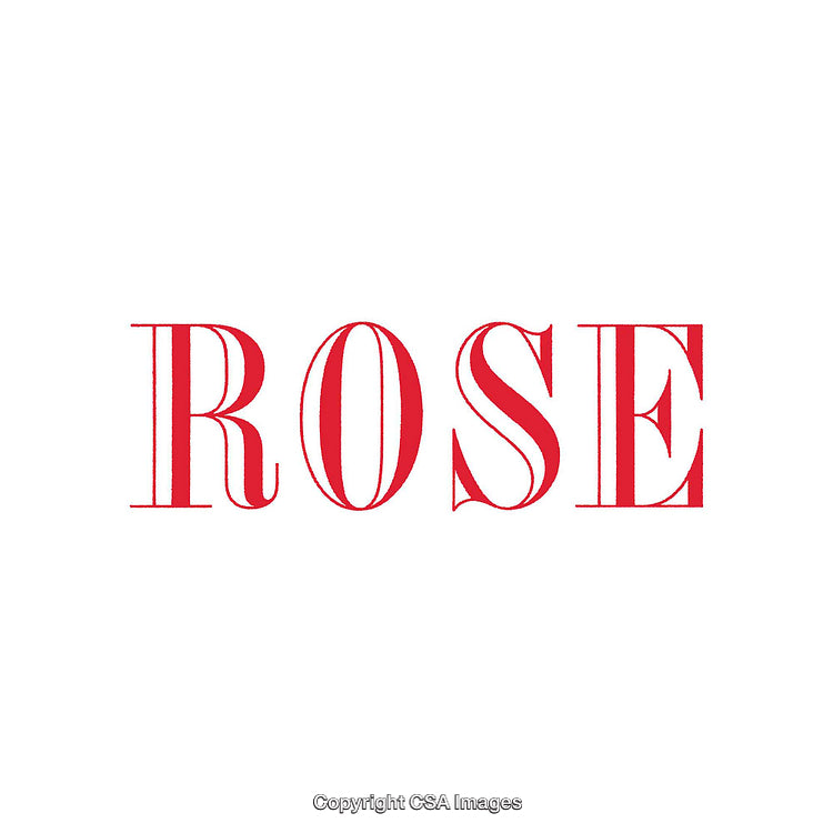 Elegant Red Word 'ROSE' Design on a Crisp White Background