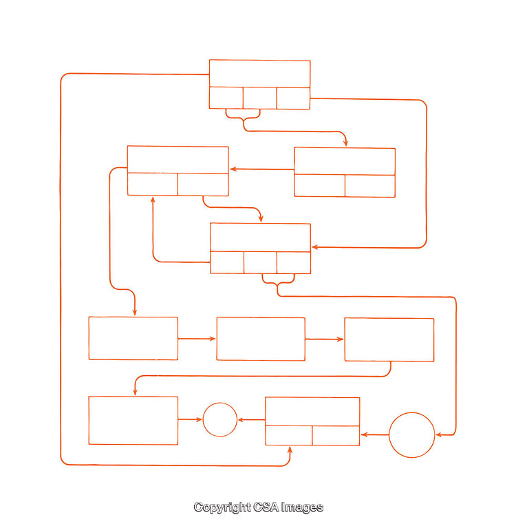 Red Abstract Flow Diagram for Process or Workflow Representation