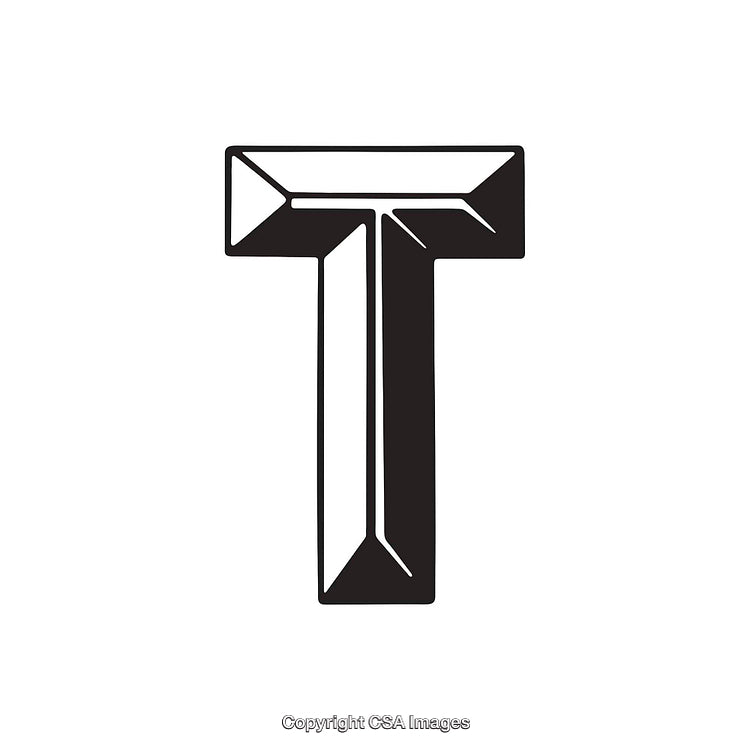 Geometric Design Of The Letter T With Artistic Detailing