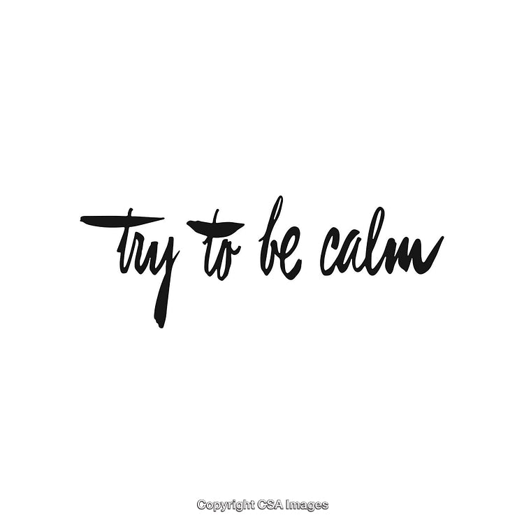 Inspirational Calligraphy Quote Promoting Tranquility and Calm Mindset