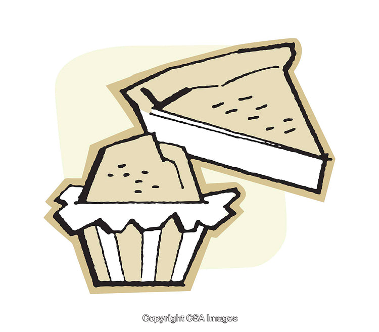 Illustration of Pie and Muffin in a Whimsical Style