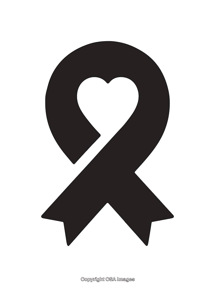 Black Heart-Shaped Ribbon Symbolizing Love and Awareness
