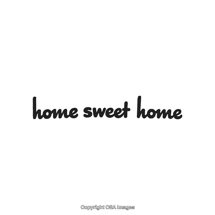 Handwritten Home Sweet Home Text on a Clean White Background